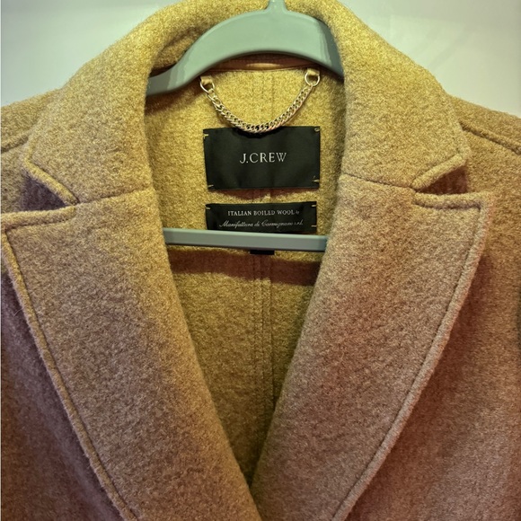J.Crew Daphne Italian Boiled Wool Topcoat Women’s 2 Tan Camel double breast Coat - Picture 2 of 6